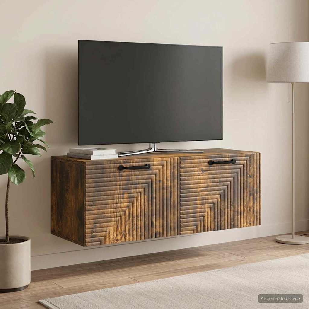 Mobile Porta TV da Muro Rovere Fumo 78,5 x 31 x 30 cm