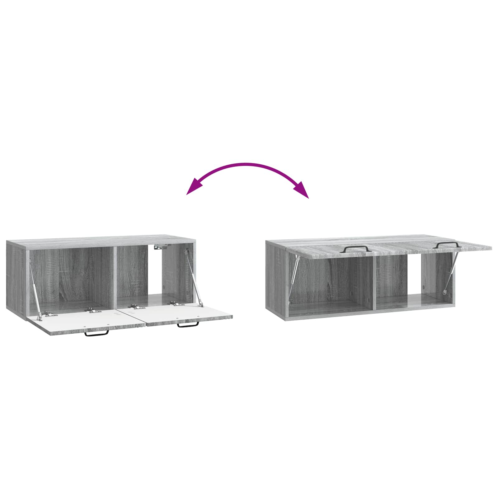 Mobile Porta TV da Muro Grigio Sonoma 78,5 x 31 x 30 cm | homemem39