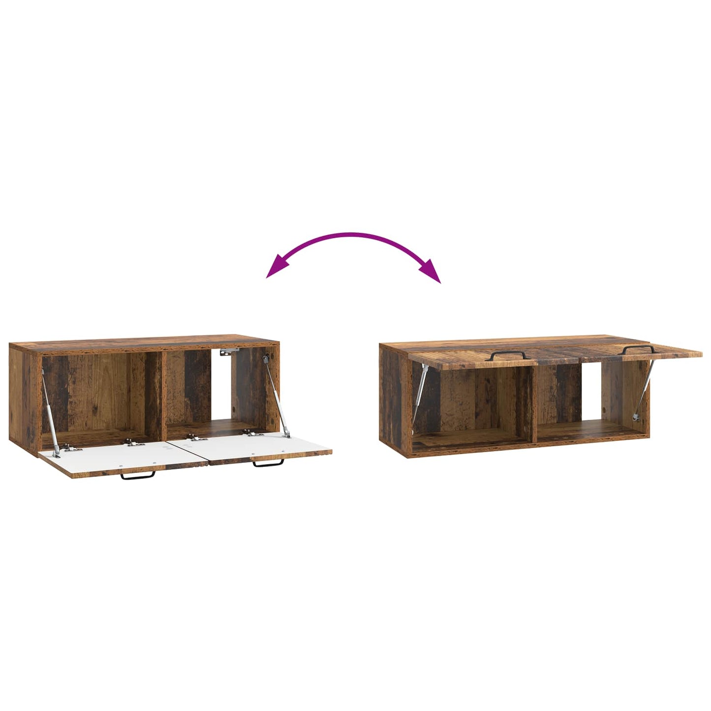 Mobile Porta TV da Muro Legno antico 78,5 x 31 x 30 cm | homemem39