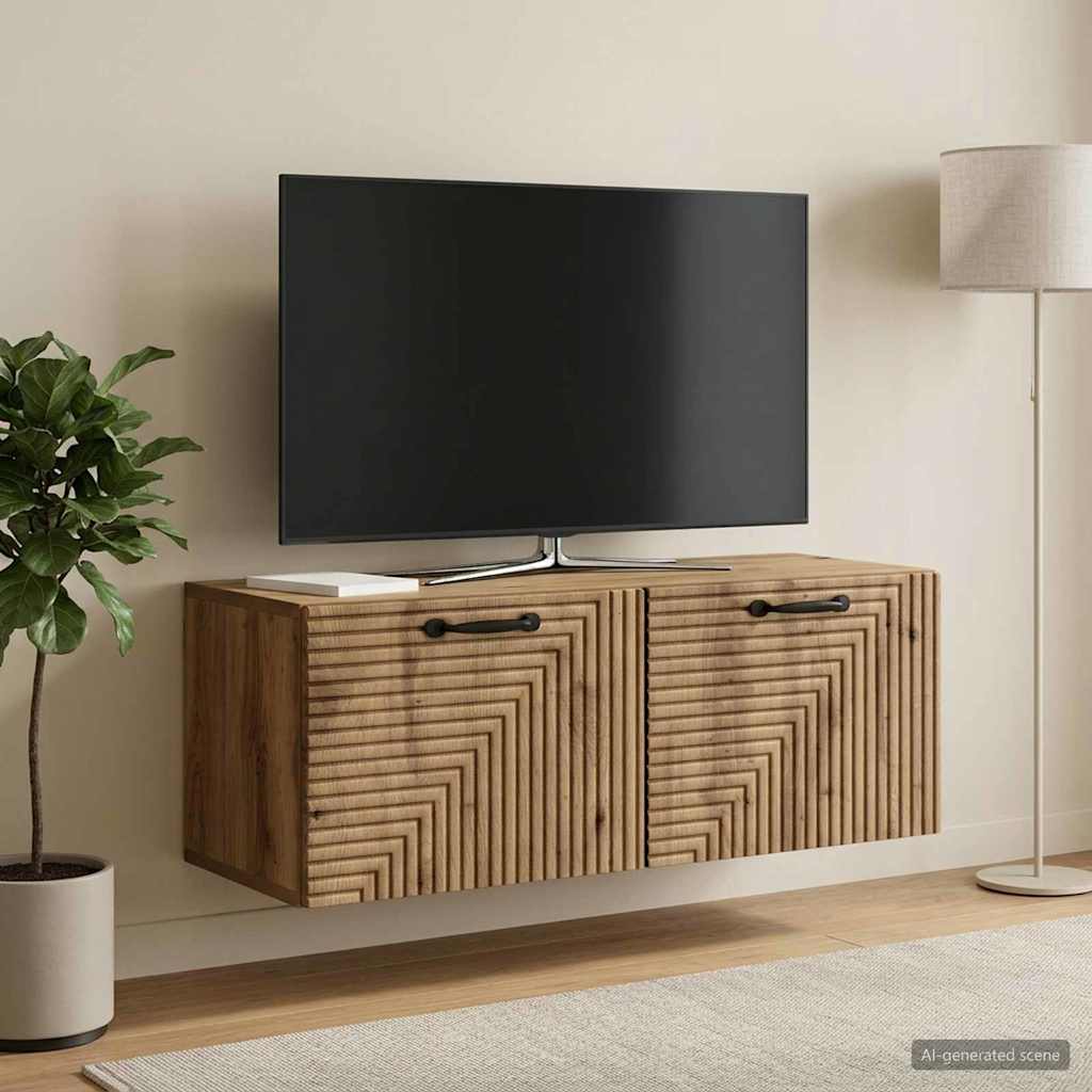 Mobile Porta TV da Muro Rovere Artigianale 78,5 x 31 x 30 cm