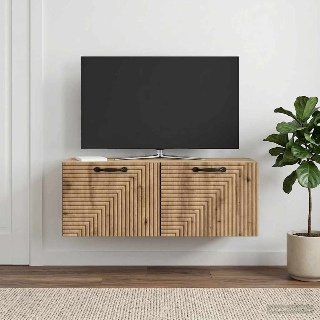 Mobile Porta TV da Muro Rovere Artigianale 78,5 x 31 x 30 cm