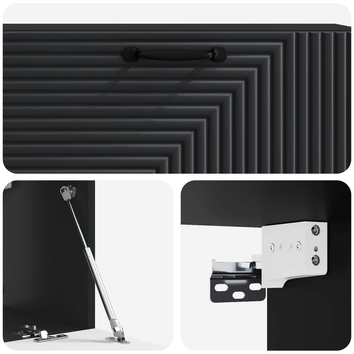 Mobile Porta TV da Muro Montaggio a parete Nero 98 x 31 x 30 cm | homemem39