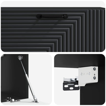 Mobile Porta TV da Muro Montaggio a parete Nero 98 x 31 x 30 cm | homemem39