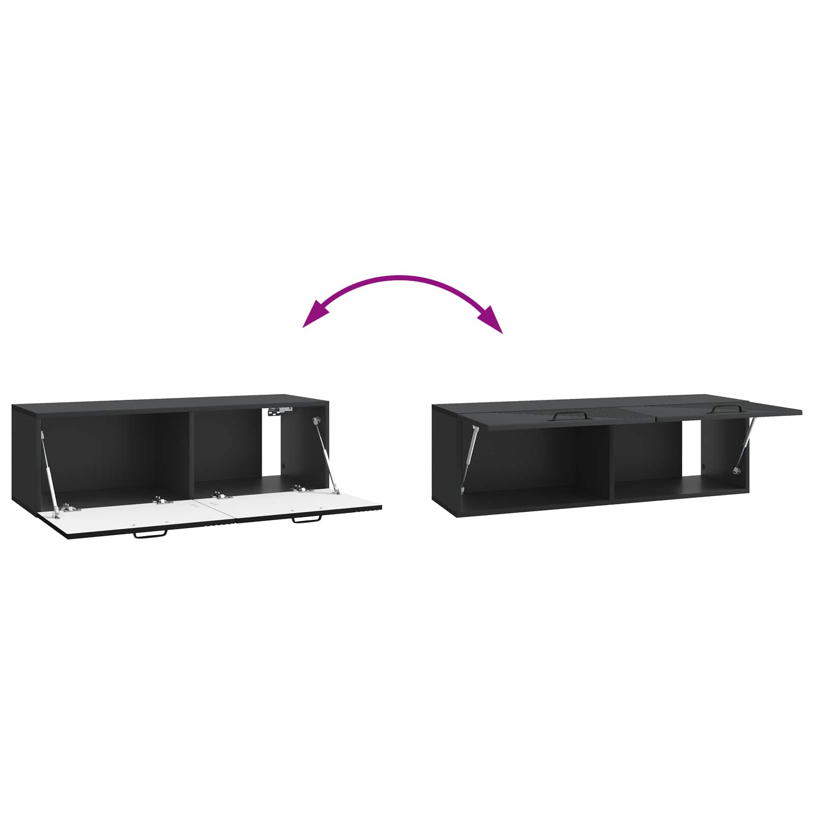 Mobile Porta TV da Muro Montaggio a parete Nero 98 x 31 x 30 cm | homemem39