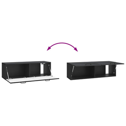 Mobile Porta TV da Muro Montaggio a parete Nero 98 x 31 x 30 cm | homemem39