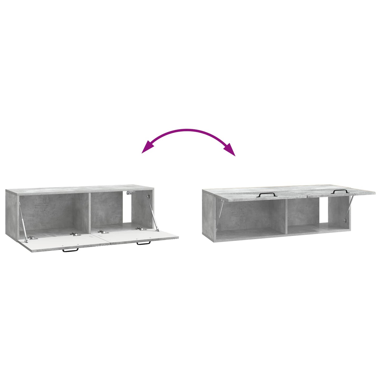 Mobile Porta TV da Muro Grigio Cemento 98 x 31 x 30 cm
