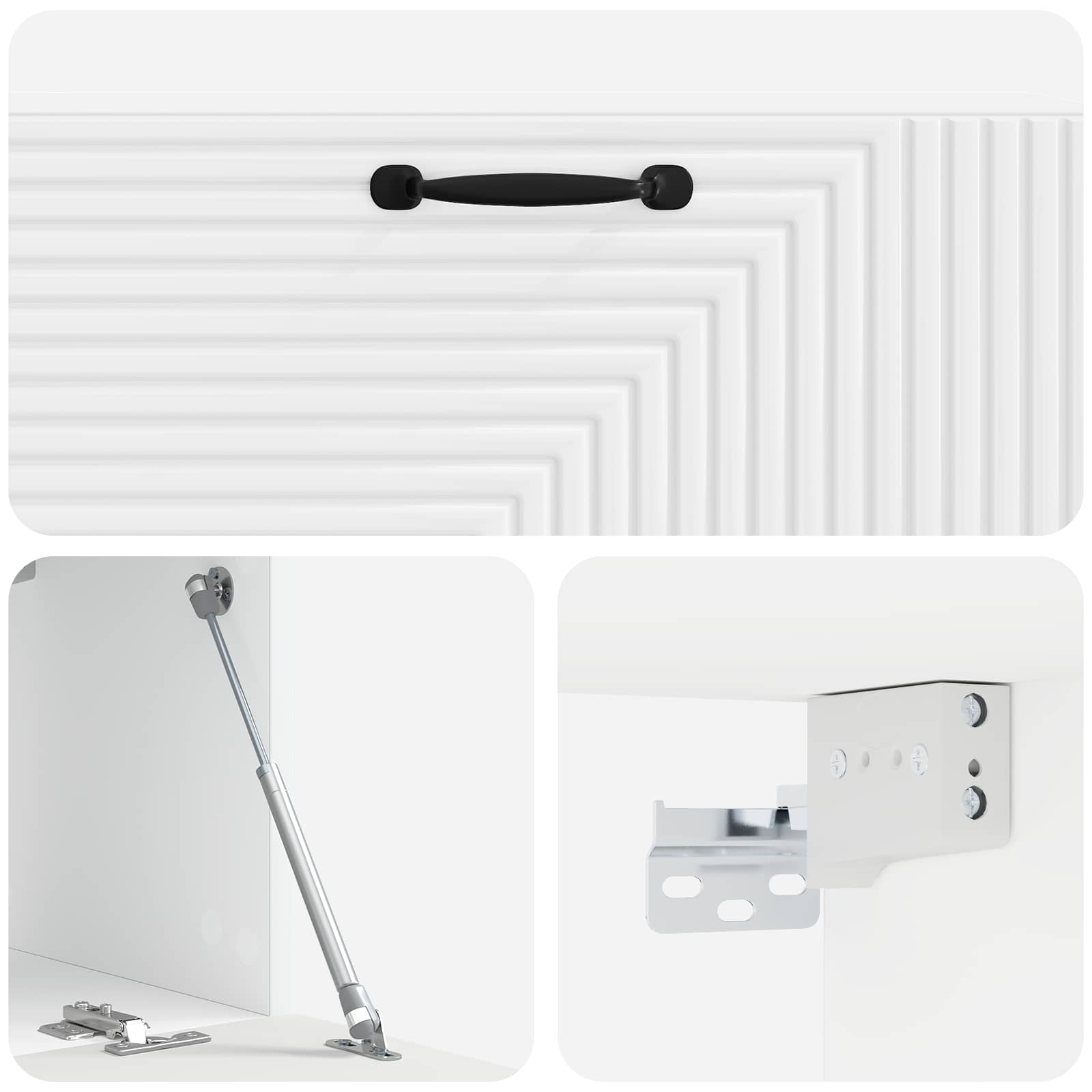 Mobile Porta TV da Muro Bianco Lucido 98 x 31 x 30 cm | homemem39