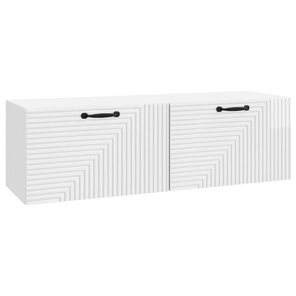 Mobile Porta TV da Muro Bianco Lucido 98 x 31 x 30 cm