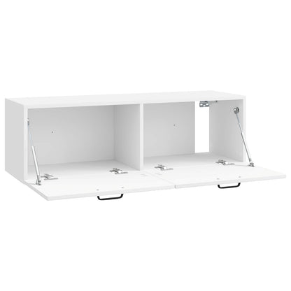 Mobile Porta TV da Muro Bianco Lucido 98 x 31 x 30 cm