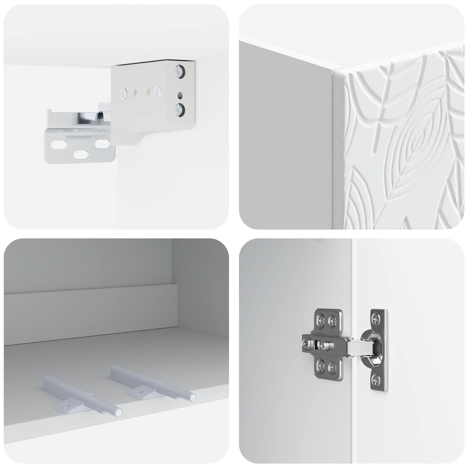 Mobiletto a muro Bianco 66 x 34,5 x 90 cm Legno ingegnerizzato | homemem39