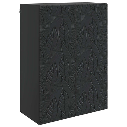 Mobiletto a muro Nero 66 x 34,5 x 90 cm Legno ingegnerizzato