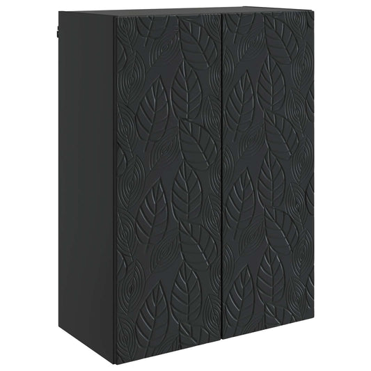 Mobiletto a muro Nero 66 x 34,5 x 90 cm Legno ingegnerizzato