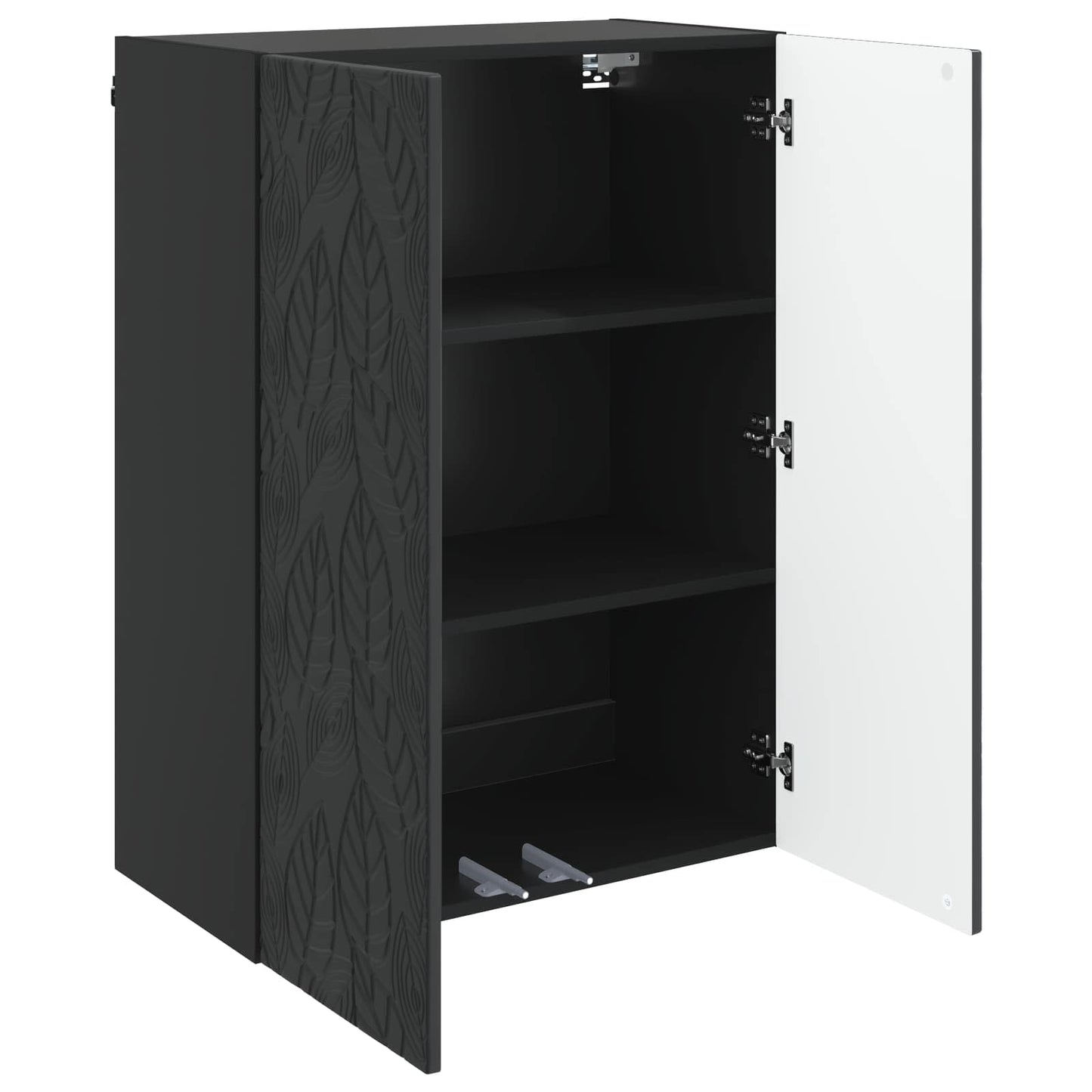 Mobiletto a muro Nero 66 x 34,5 x 90 cm Legno ingegnerizzato | homemem39