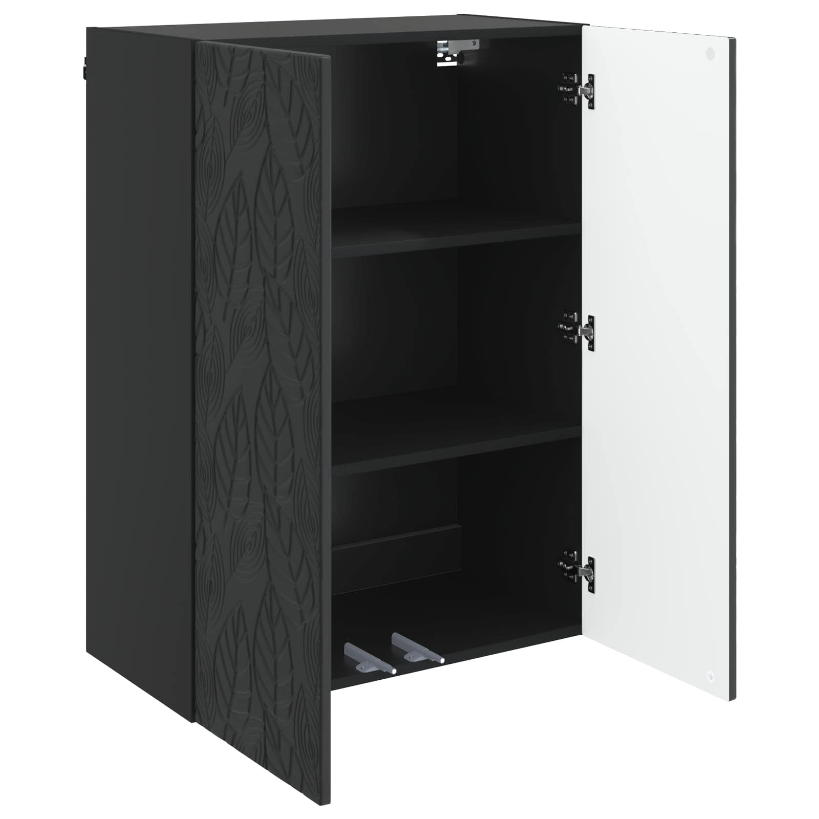 Mobiletto a muro Nero 66 x 34,5 x 90 cm Legno ingegnerizzato | homemem39