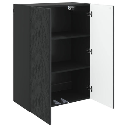 Mobiletto a muro Nero 66 x 34,5 x 90 cm Legno ingegnerizzato | homemem39