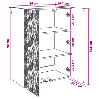 Mobiletto a muro Rovere Sonoma 66 x 34,5 x 90 cm | homemem39