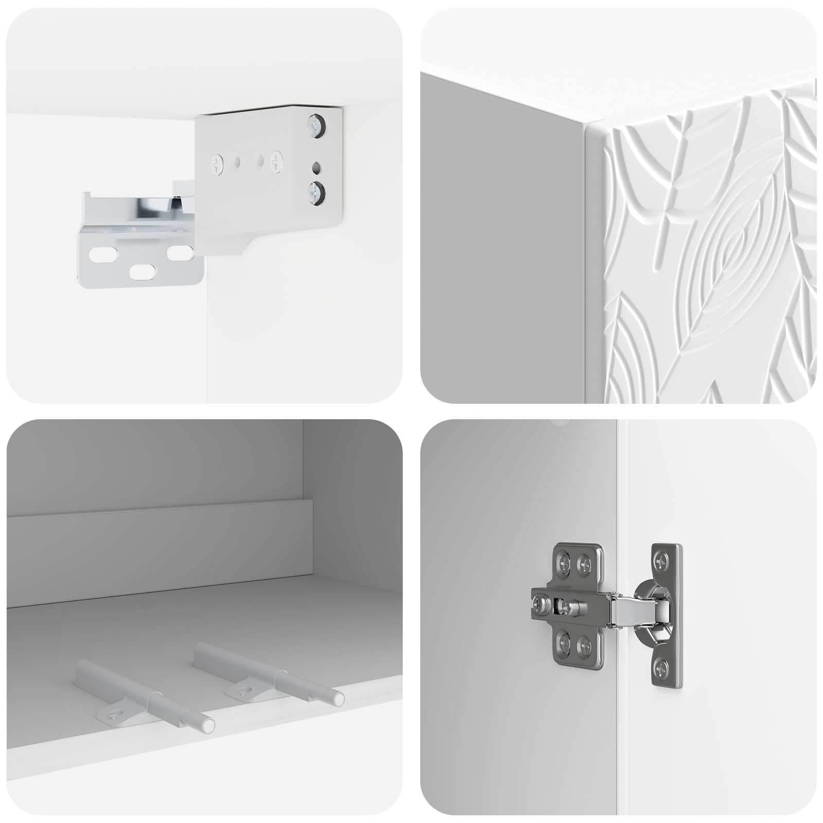 Mobiletto a muro Bianco Lucido 66 x 34,5 x 90 cm | homemem39