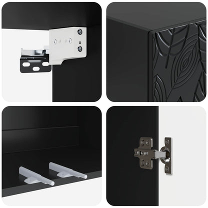 Mobiletto a muro Nero 59 x 31 x 60 cm Legno ingegnerizzato | homemem39