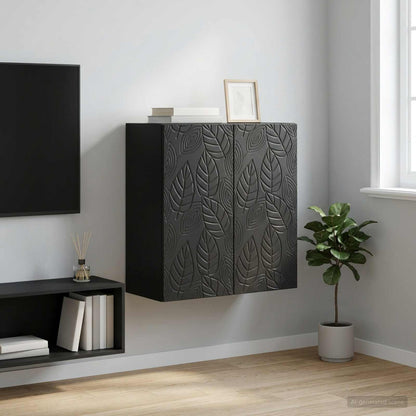 Mobiletto a muro Nero 59 x 31 x 60 cm Legno ingegnerizzato | homemem39
