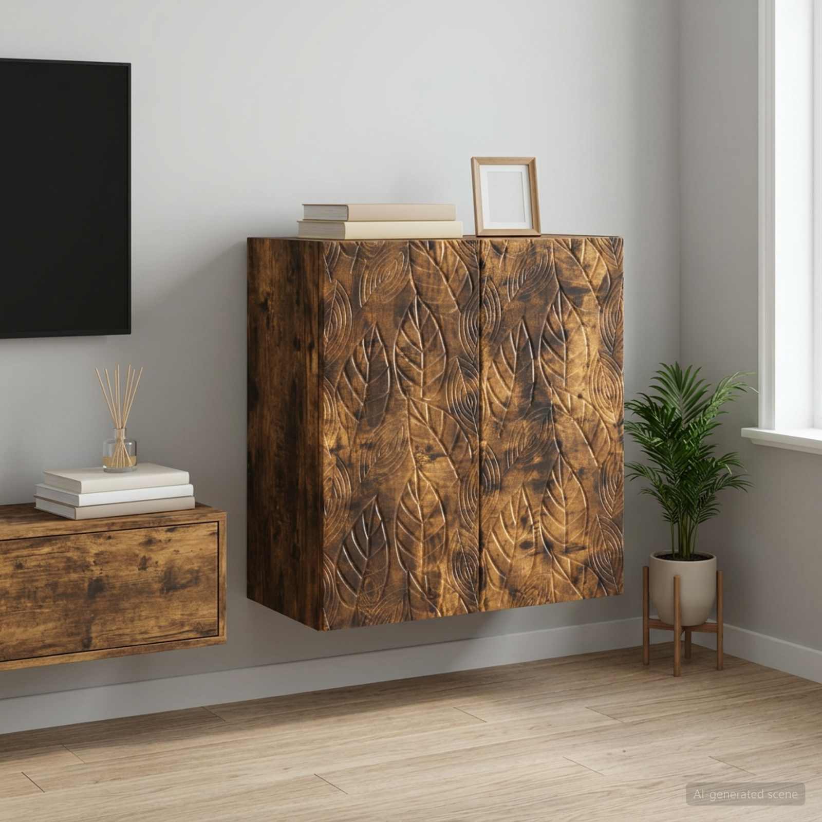 Mobiletto a muro Rovere Fumo 59 x 31 x 60 cm | homemem39