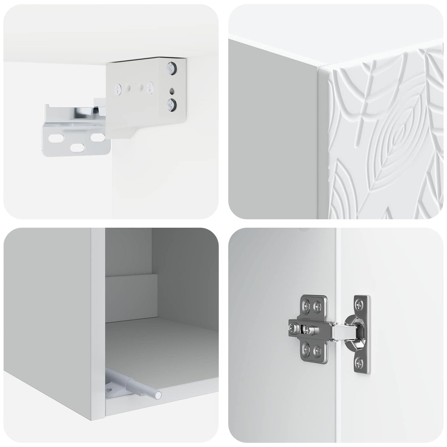 Mobiletto a muro Bianco 33 x 34,5 x 90 cm Legno ingegnerizzato | homemem39