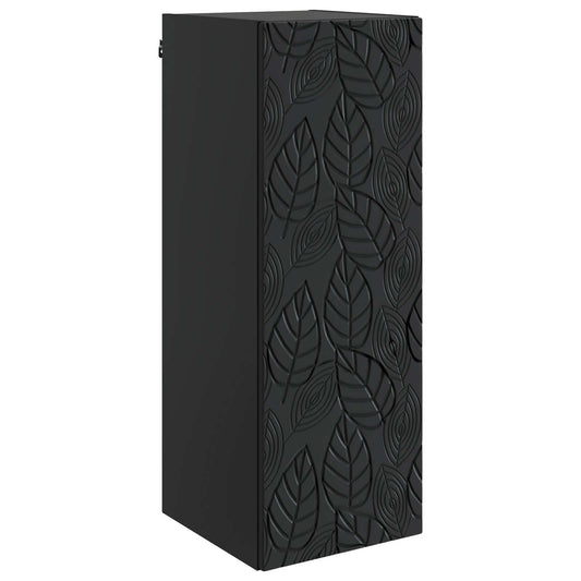 Mobiletto a muro Nero 33 x 34,5 x 90 cm Legno ingegnerizzato | homemem39
