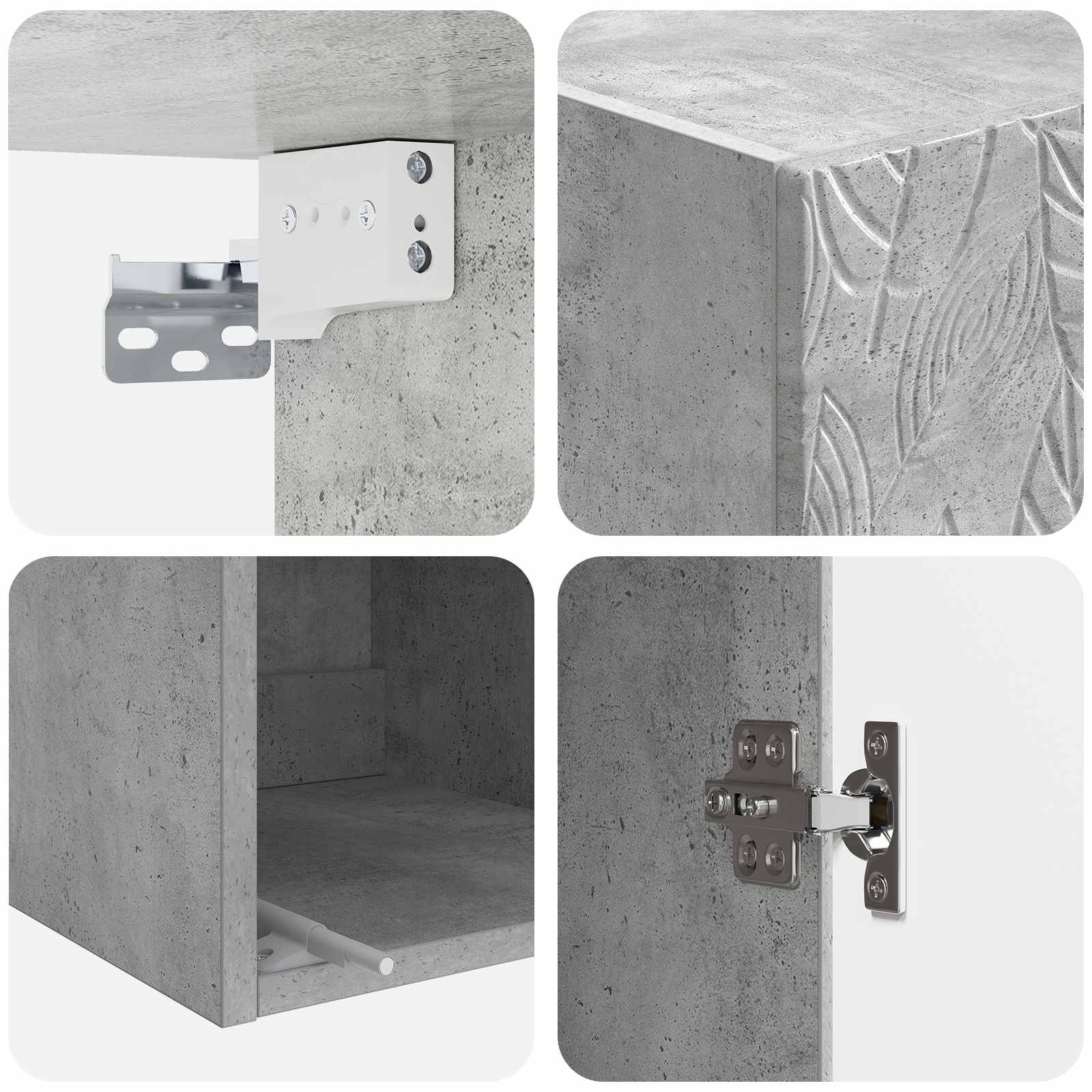 Mobiletto a muro Grigio Cemento 33 x 34,5 x 90 cm | homemem39