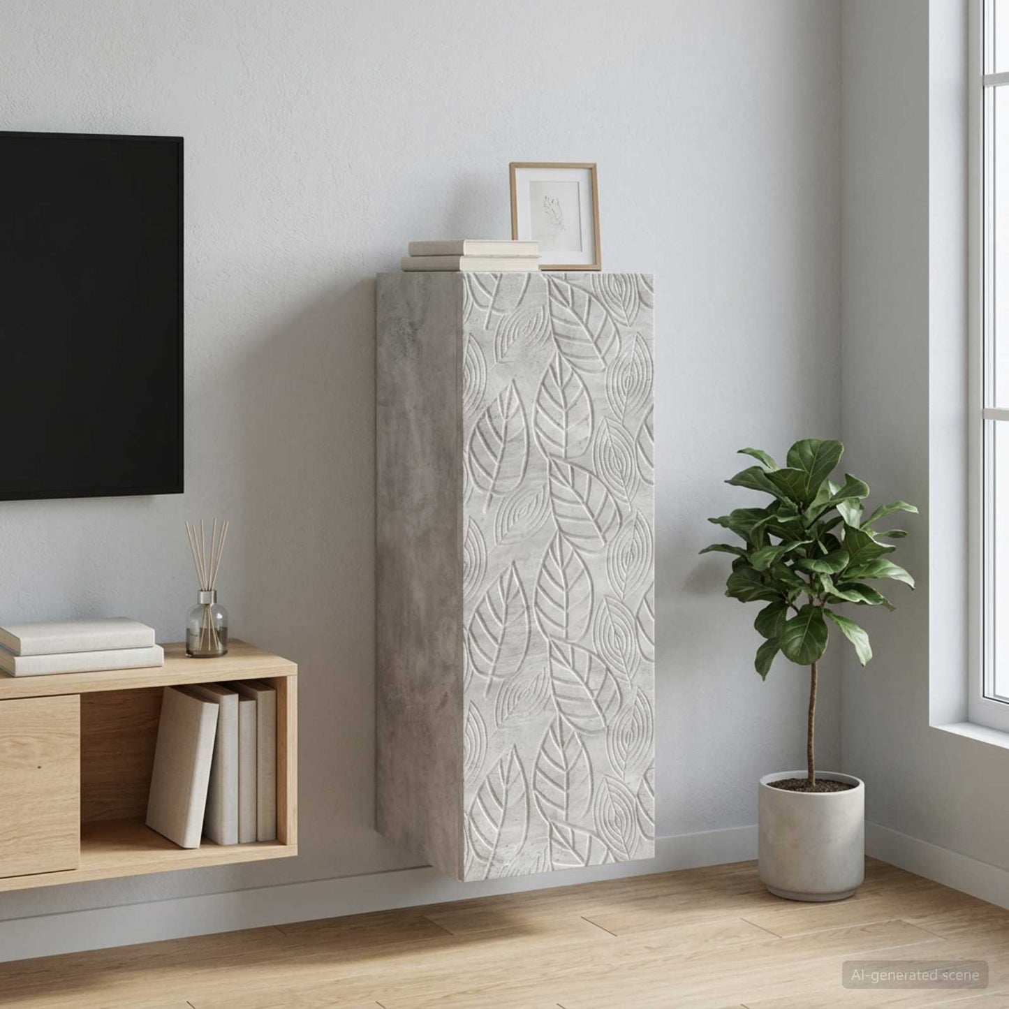 Mobiletto a muro Grigio Cemento 33 x 34,5 x 90 cm | homemem39