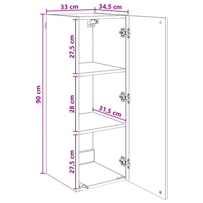 Mobiletto a muro Grigio Cemento 33 x 34,5 x 90 cm | homemem39