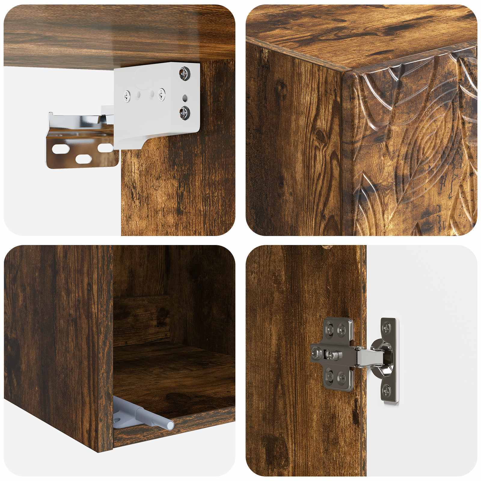 Mobiletto a muro Rovere Fumo 33 x 34,5 x 90 cm | homemem39