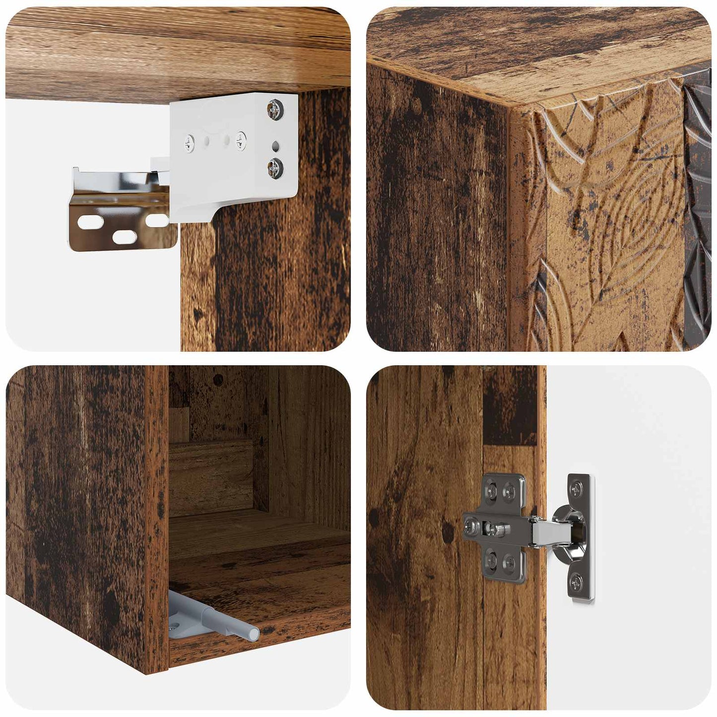 Mobiletto a muro Legno antico 33 x 34,5 x 90 cm | homemem39