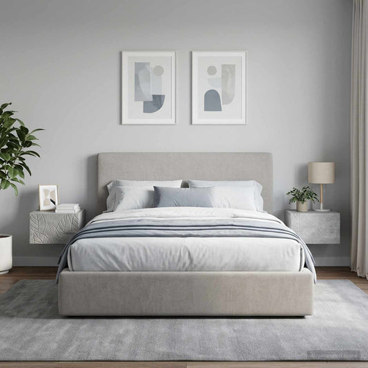 Tavolino da Parete Laterale 2 pcs Grigio Cemento