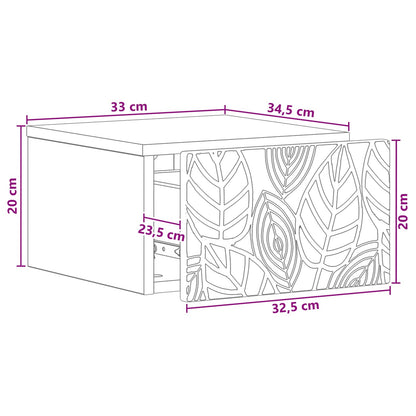 Tavolino da Parete Laterale Bianco Lucido 34,5 x 33 x 20 cm | homemem39