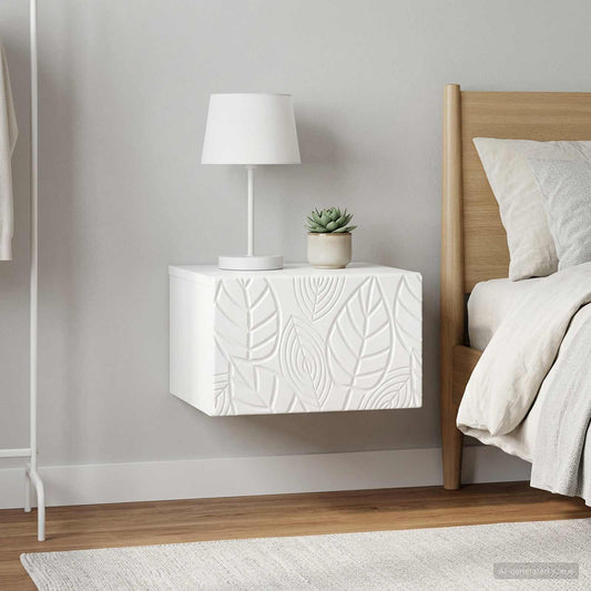 Tavolino da Parete Laterale 2 pcs Bianco Lucido