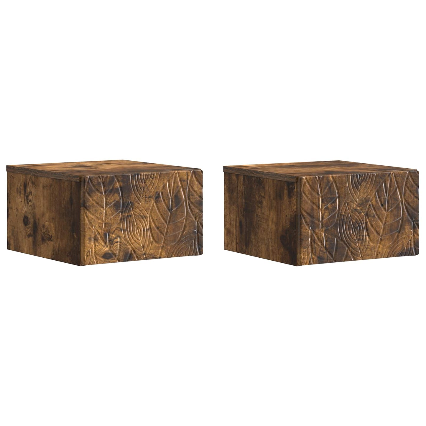 Tavolino da Parete Laterale 2 pcs Rovere Fumo 34,5 x 33 x 20 cm | homemem39