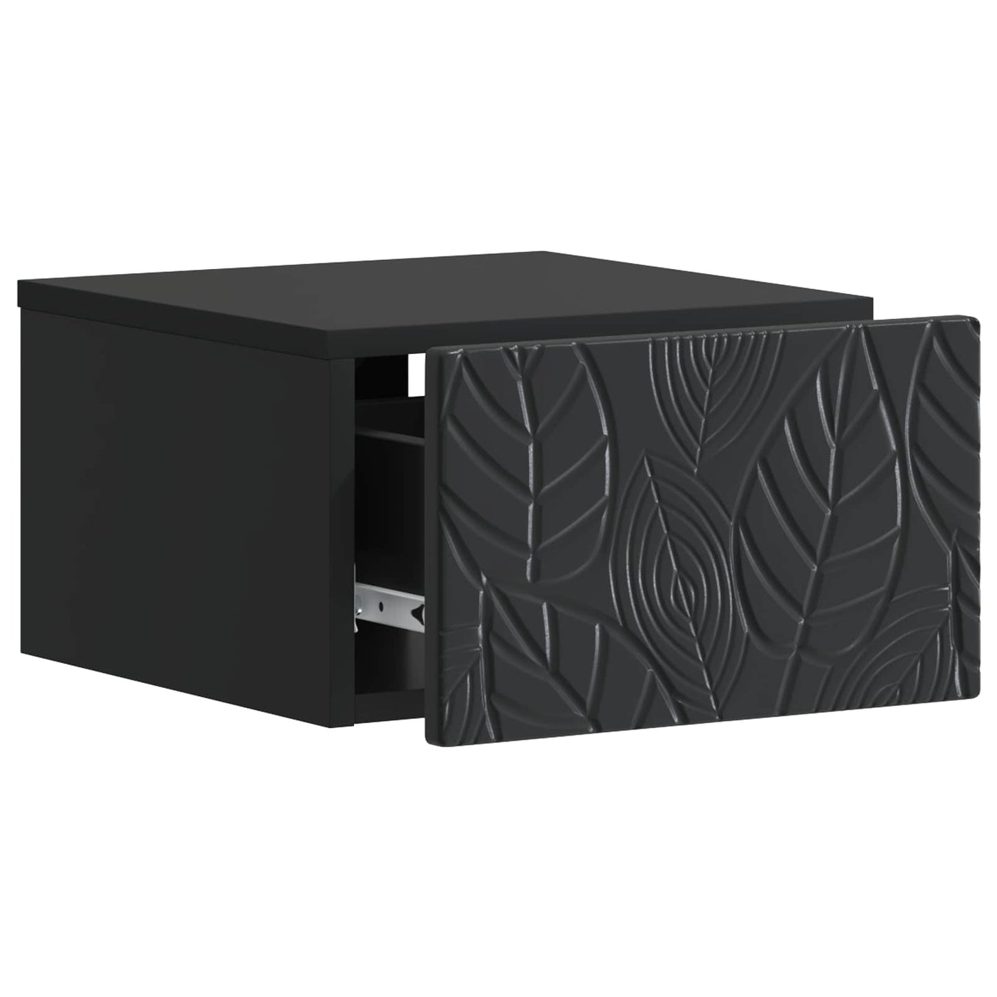 Mobiletto da notte a muro Nero 49 x 34,5 x 20 cm | homemem39