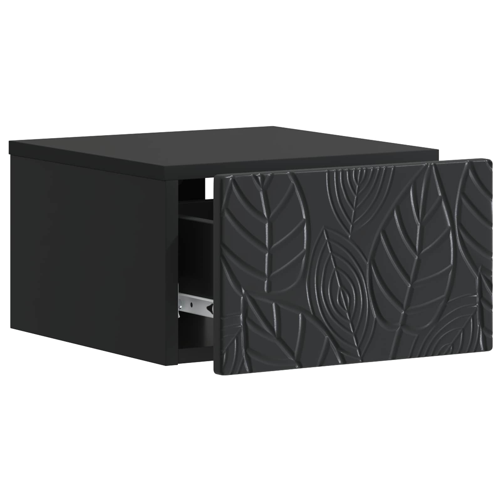 Mobiletto da notte a muro Nero 49 x 34,5 x 20 cm | homemem39
