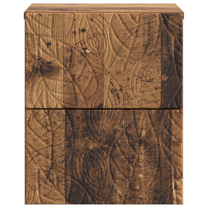 Mobiletto da notte a muro 2 pcs Legno antico 34,5 x 33 x 40 cm | homemem39