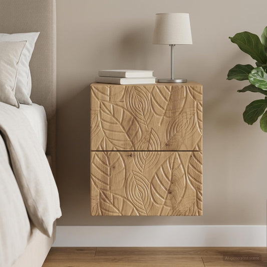 Mobiletto da notte a muro Rovere Artigianale 34,5 x 33 x 40 cm | homemem39