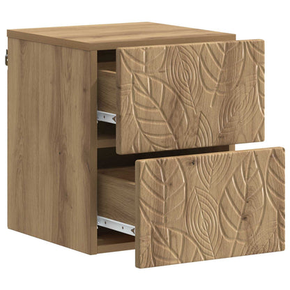 Mobiletto da notte a muro Rovere Artigianale 34,5 x 33 x 40 cm | homemem39