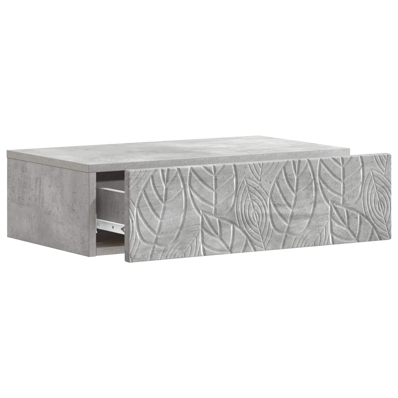 Tavolino da Parete Laterale Grigio Cemento 59 x 34,5 x 17 cm | homemem39