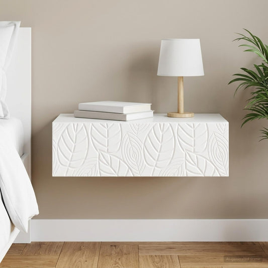 Tavolino da Parete Laterale Bianco Lucido 59 x 34,5 x 17 cm | homemem39