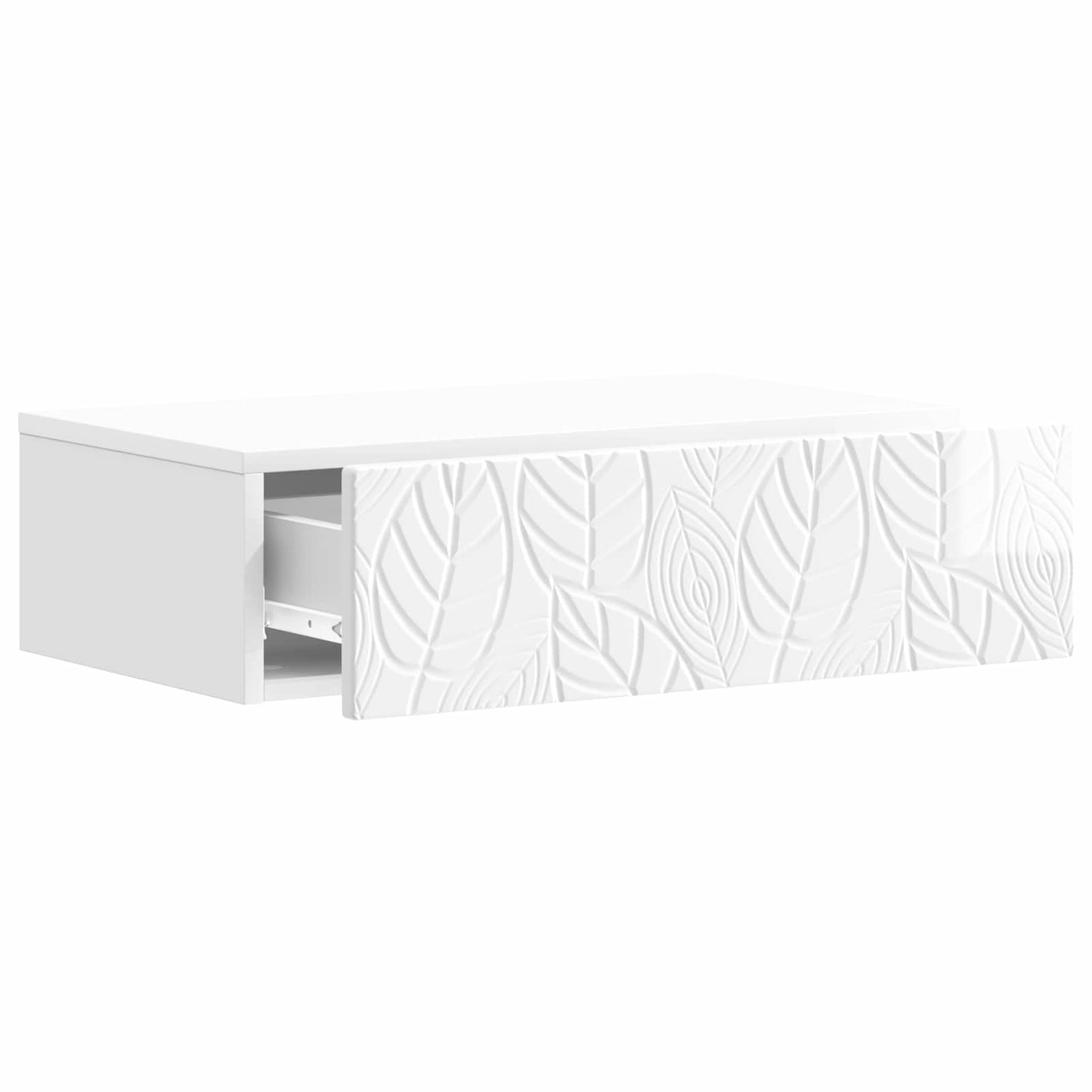 Tavolino da Parete Laterale Bianco Lucido 59 x 34,5 x 17 cm | homemem39