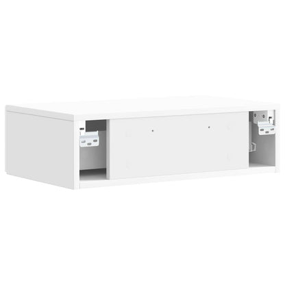 Tavolino da Parete Laterale Bianco Lucido 59 x 34,5 x 17 cm | homemem39