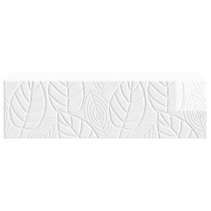 Tavolino da Parete Laterale Bianco Lucido 59 x 34,5 x 17 cm | homemem39