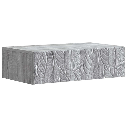 Tavolino da Parete Laterale Sonoma grigio 59 x 34,5 x 17 cm | homemem39