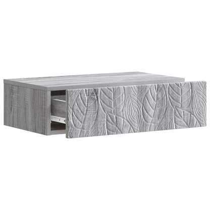 Tavolino da Parete Laterale Sonoma grigio 59 x 34,5 x 17 cm | homemem39