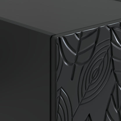Tavolino da Parete Laterale Nero 87,5 x 34,5 x 17 cm | homemem39