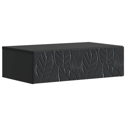 Tavolino da Parete Laterale Nero 87,5 x 34,5 x 17 cm