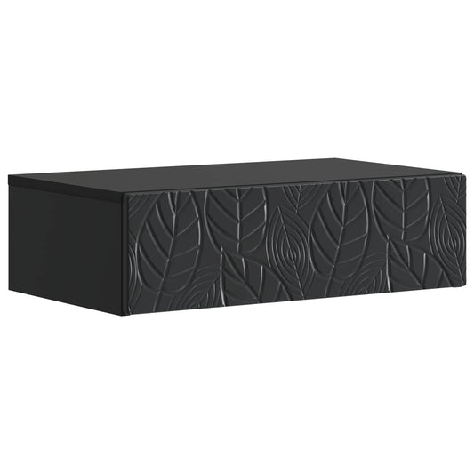Tavolino da Parete Laterale Nero 87,5 x 34,5 x 17 cm